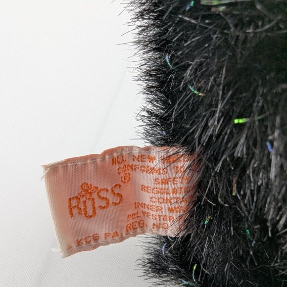 Russ Berrie Screech Black Cat Plush 6" Sparkly Stuffed Animal 100589 Halloween - Picture 9 of 10